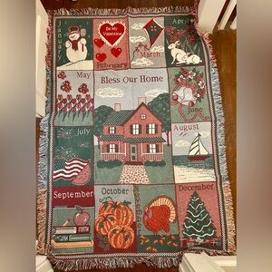 “Bless Our Home” Blessing Tapestry Throw